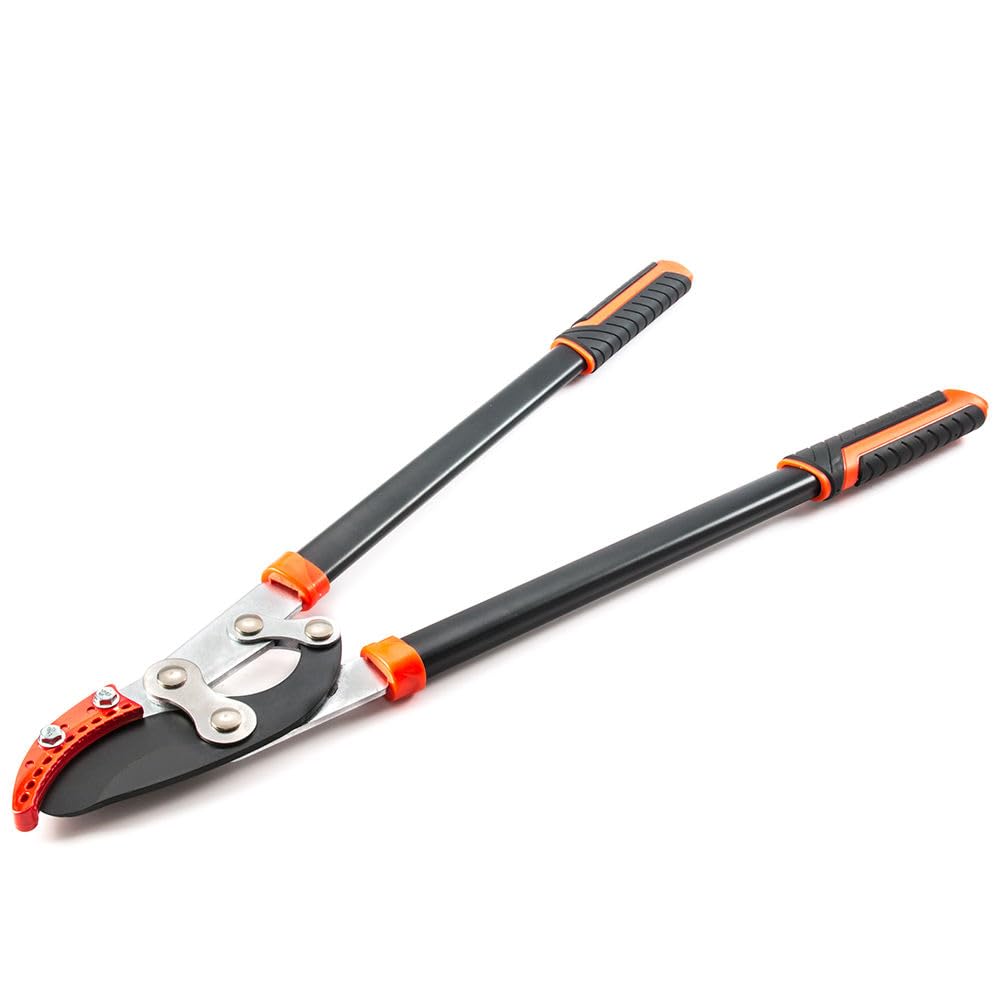 Veltec lopper cutting a 2-inch branch in use demonstrating powerful single-chop performance