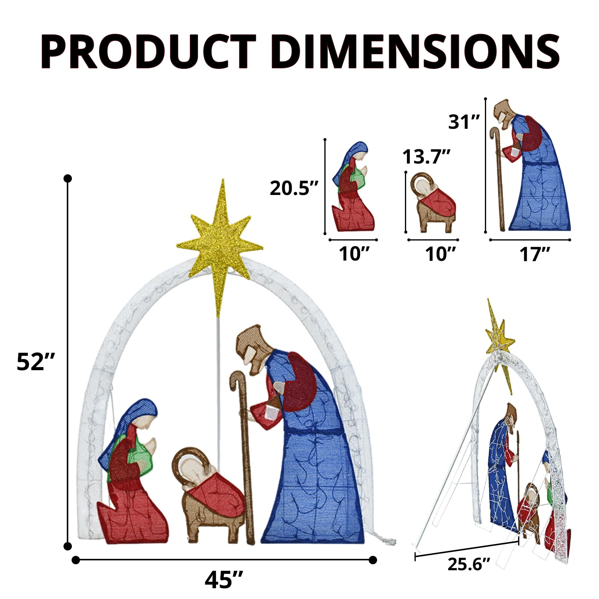 VELTENOVAIRE close-up of baby Jesus silhouette showing detail and gentle illumination