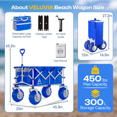 VELUVIA 9-inch balloon wheel close-up demonstrating traction and smoother pulls