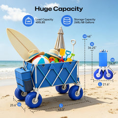 VELUVIA folded wagon compact in trunk showing space-saving portability benefit