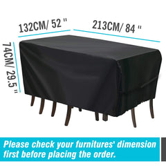Velway cover on patio table and chairs demonstrating complete protection