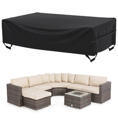 Velway front view of covered patio set showing full protection and tidy fit