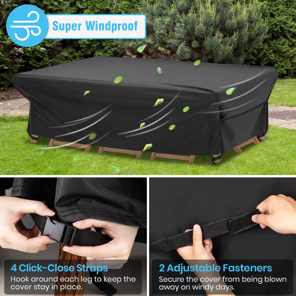 Velway adjustable side fastener close-up demonstrating snug tie-down for gust protection