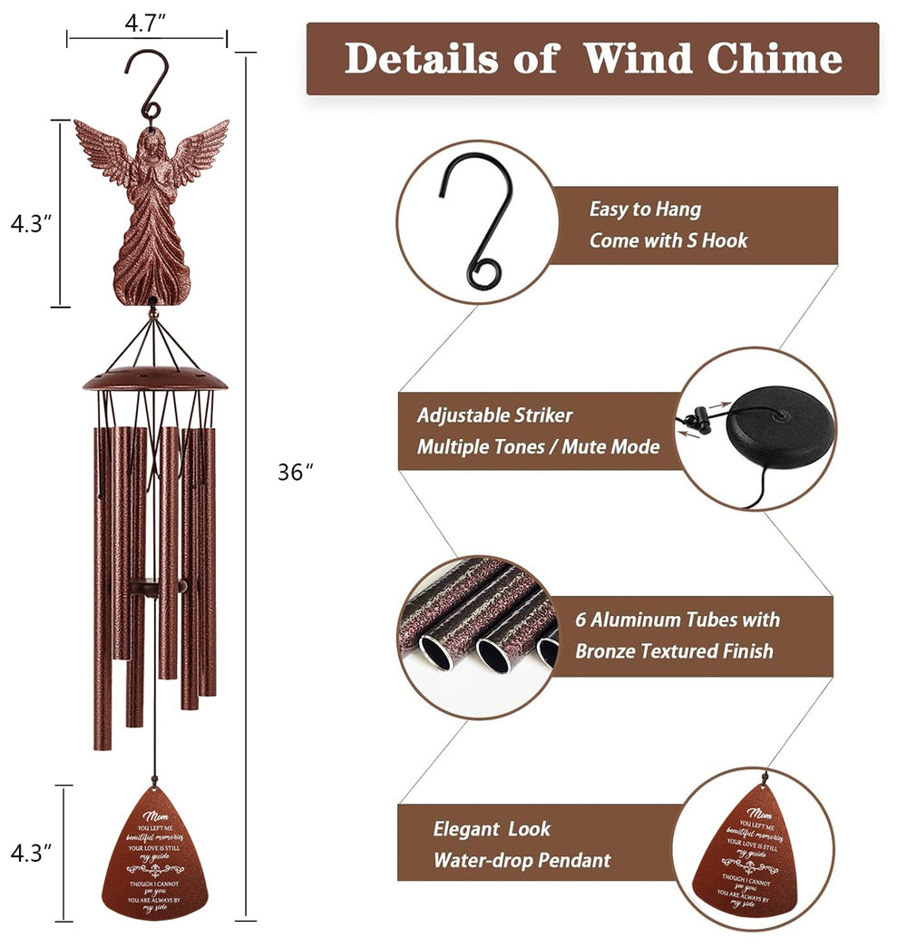 VENBEEL hand holding chime showing scale and easy hanging benefit