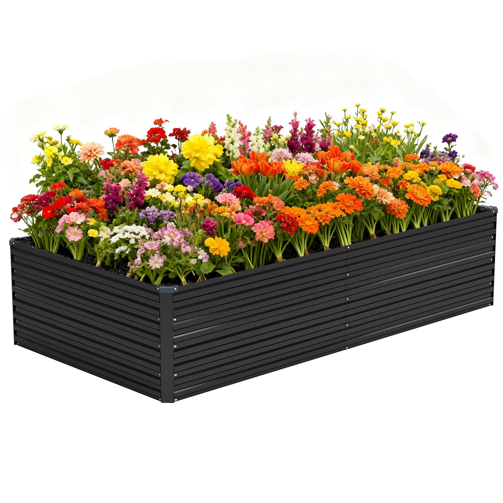 Vengarus front view assembled raised bed showing clean profile and planting benefit