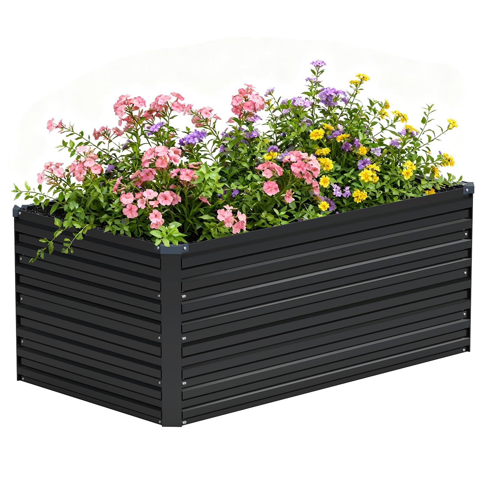 Vengarus front view of assembled raised bed showing durable structure and organization