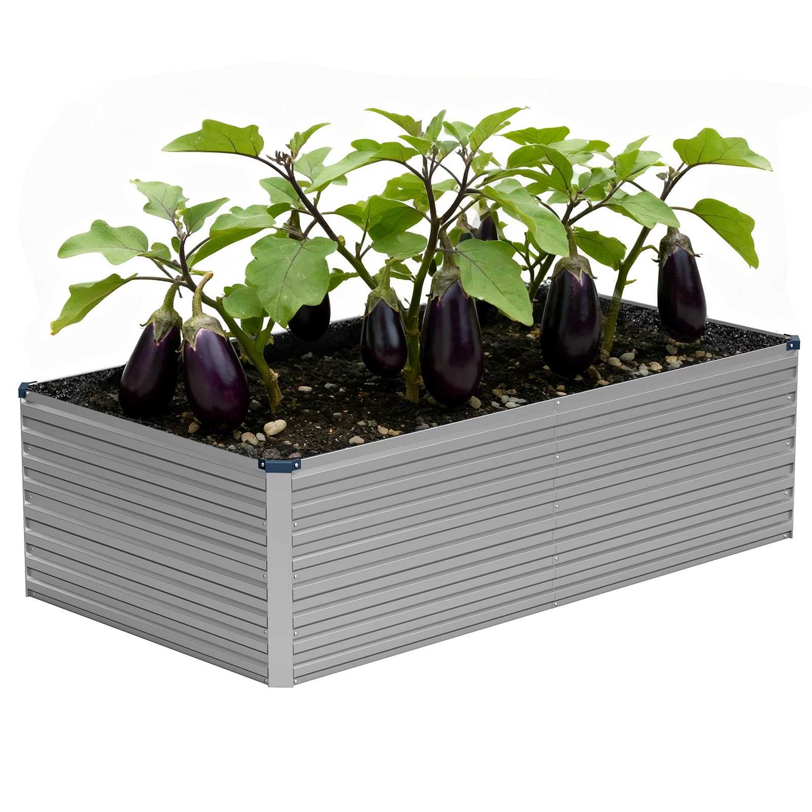 Vengarus front view of assembled raised bed showing compact footprint and clean edges for tidy gardening