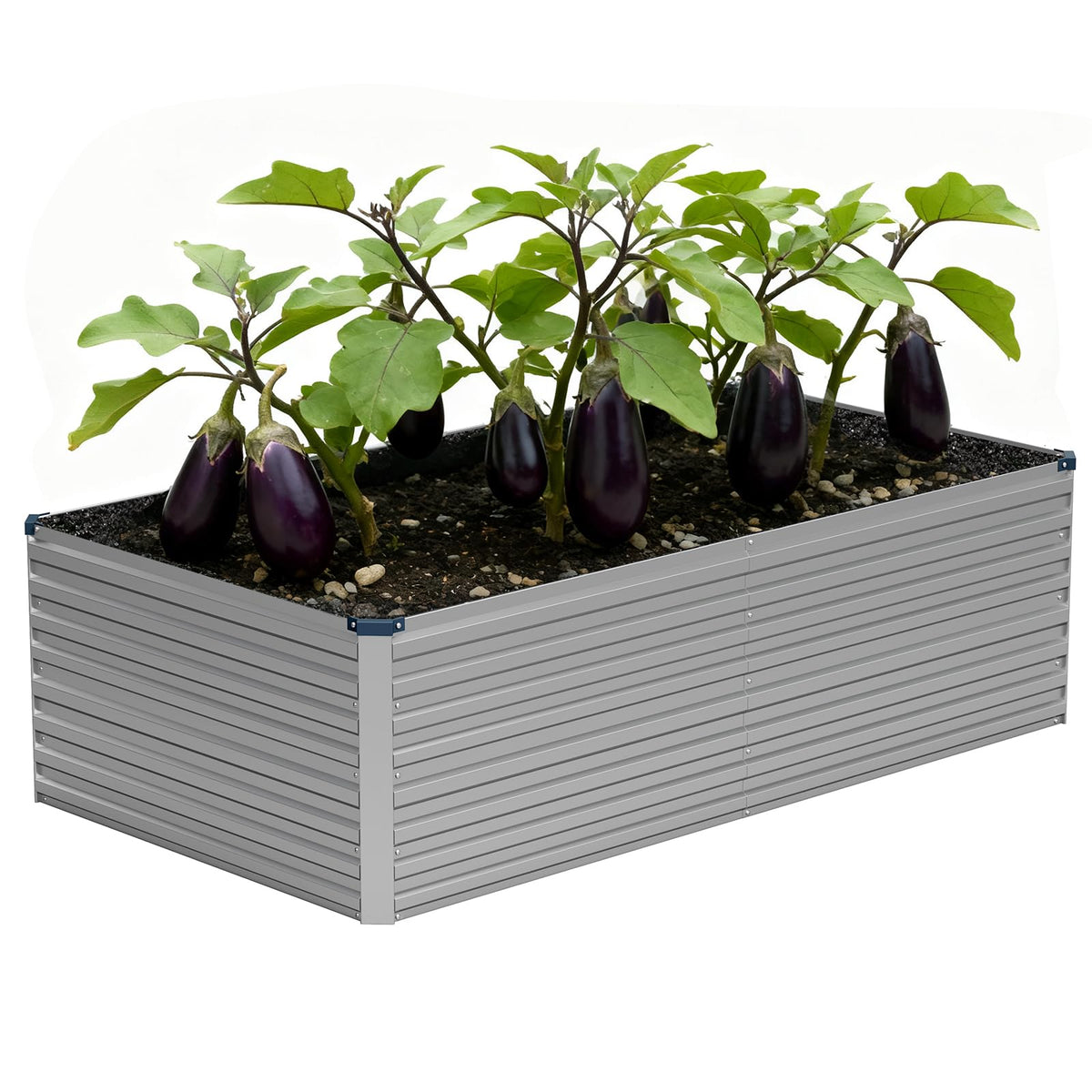 Vengarus front view of assembled raised bed showing compact footprint and clean edges for tidy gardening