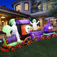VENLOIS train carriage detail with mummies, pumpkins and skulls for spooky visuals