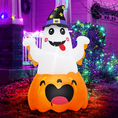 VENLOIS pumpkin ghost front view showing friendly design and curb appeal