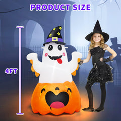 VENLOIS illuminated pumpkin ghost at night giving bright festive visibility