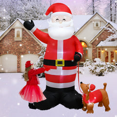 VENLOIS front view of 8ft Santa showing festive pose and bright welcome