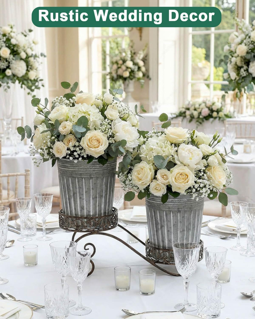 vensovo event centerpiece display showing stylish farmhouse decor and reuse potential