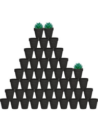 vensovo front packaging showing 48 black clay pots, durable delivery