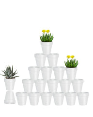 vensovo front view of white terracotta 20-pack showing neat stack and value