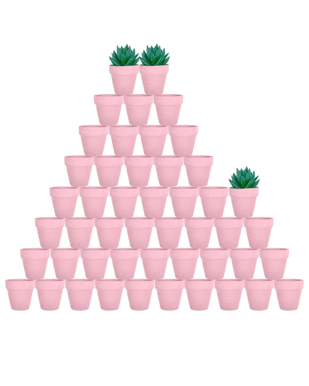 vensovo front view of 48-piece peach pink pots showing neat stack and convenience