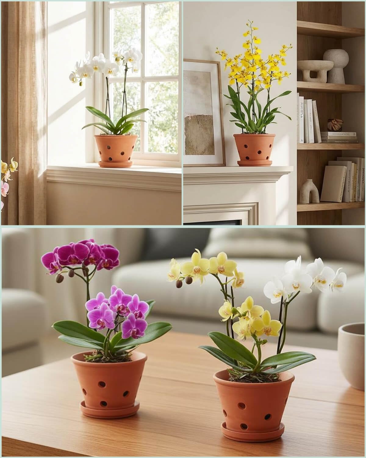 vensovo planted orchid on a windowsill demonstrating breathable pot benefits for indoor displays