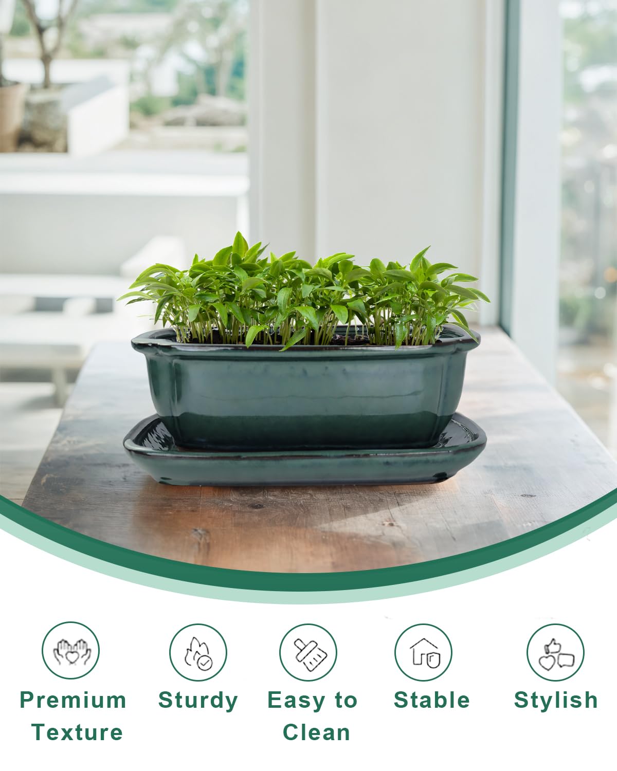 vensovo pot on patio among plants creating cohesive outdoor decor