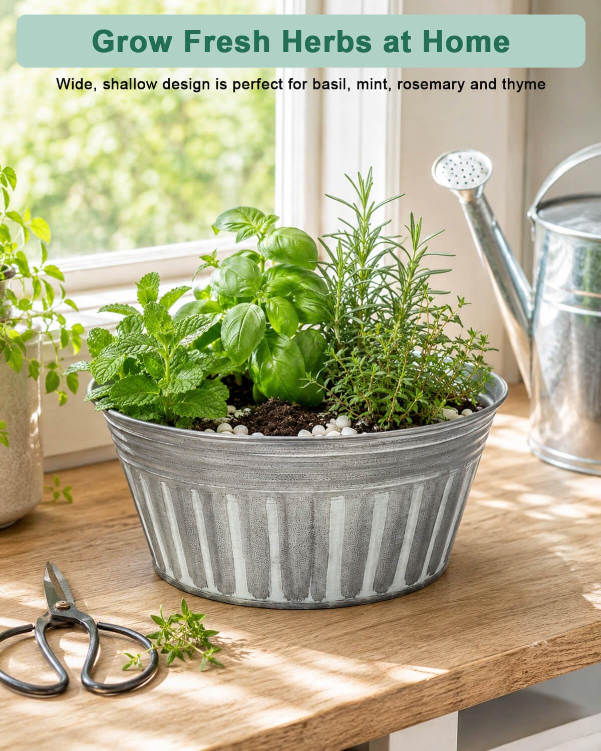 vensovo planters styled as a table centerpiece offering rustic party decor