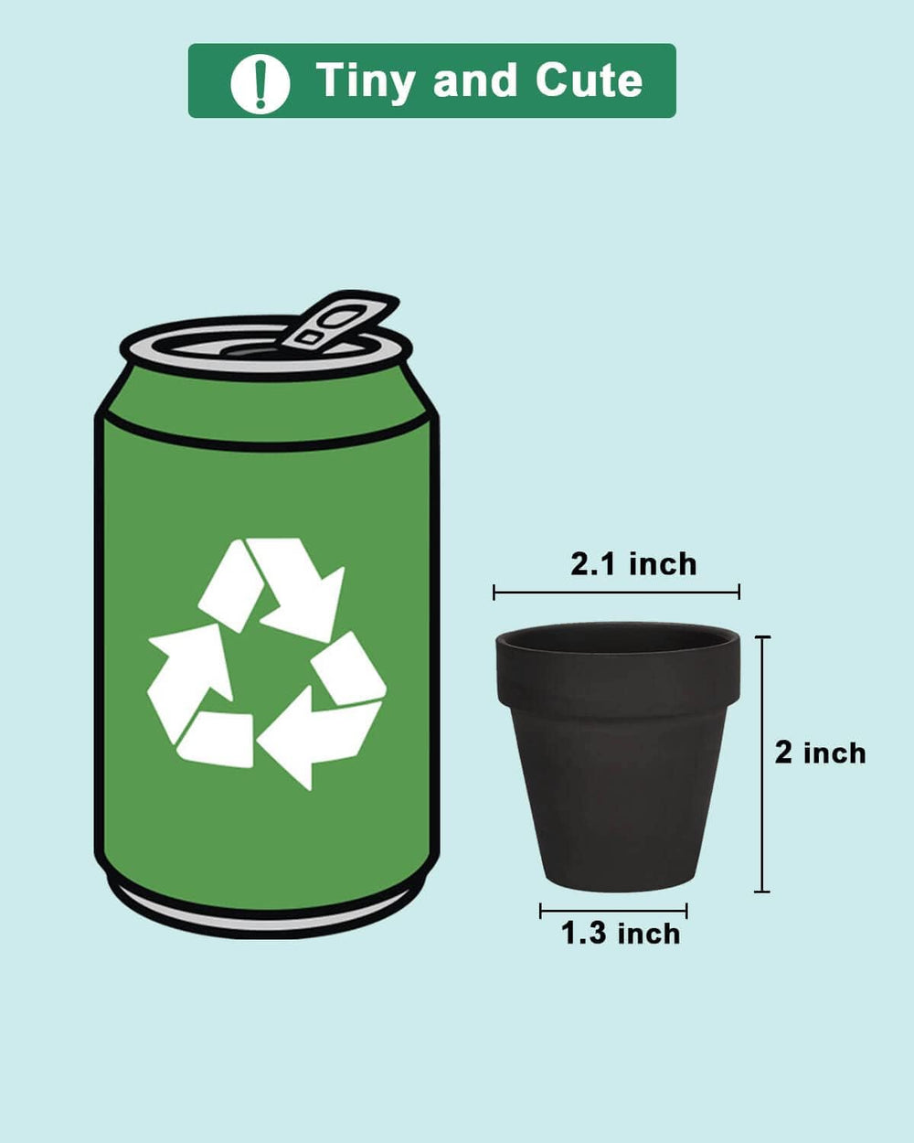 vensovo pot next to coin for scale, shows compact 2 inch size