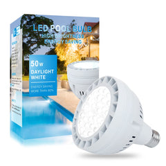 Venste front view of pool light showing lens and bright finish benefit