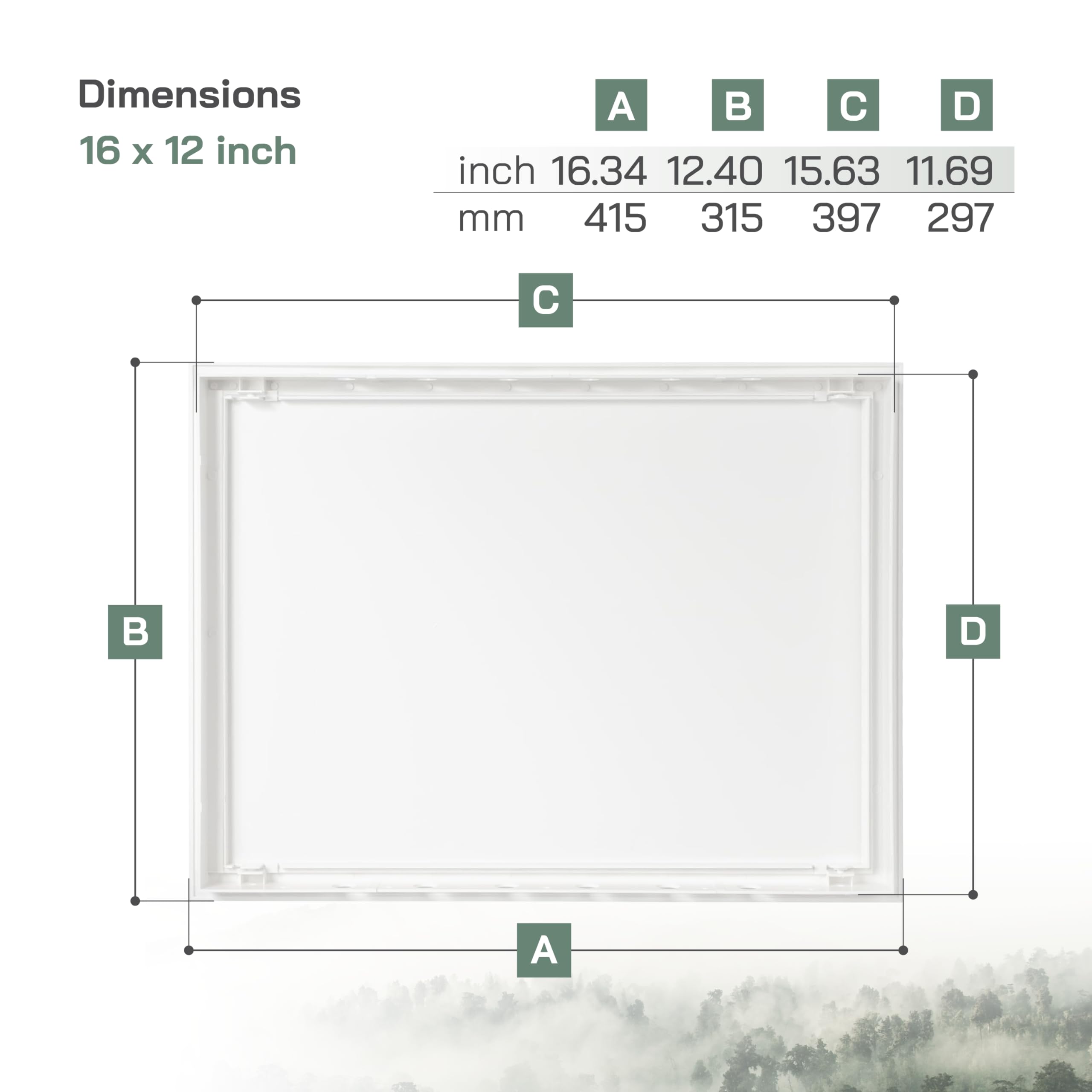 Vent Systems closeup of frame dimensions highlighting precise fit advantage