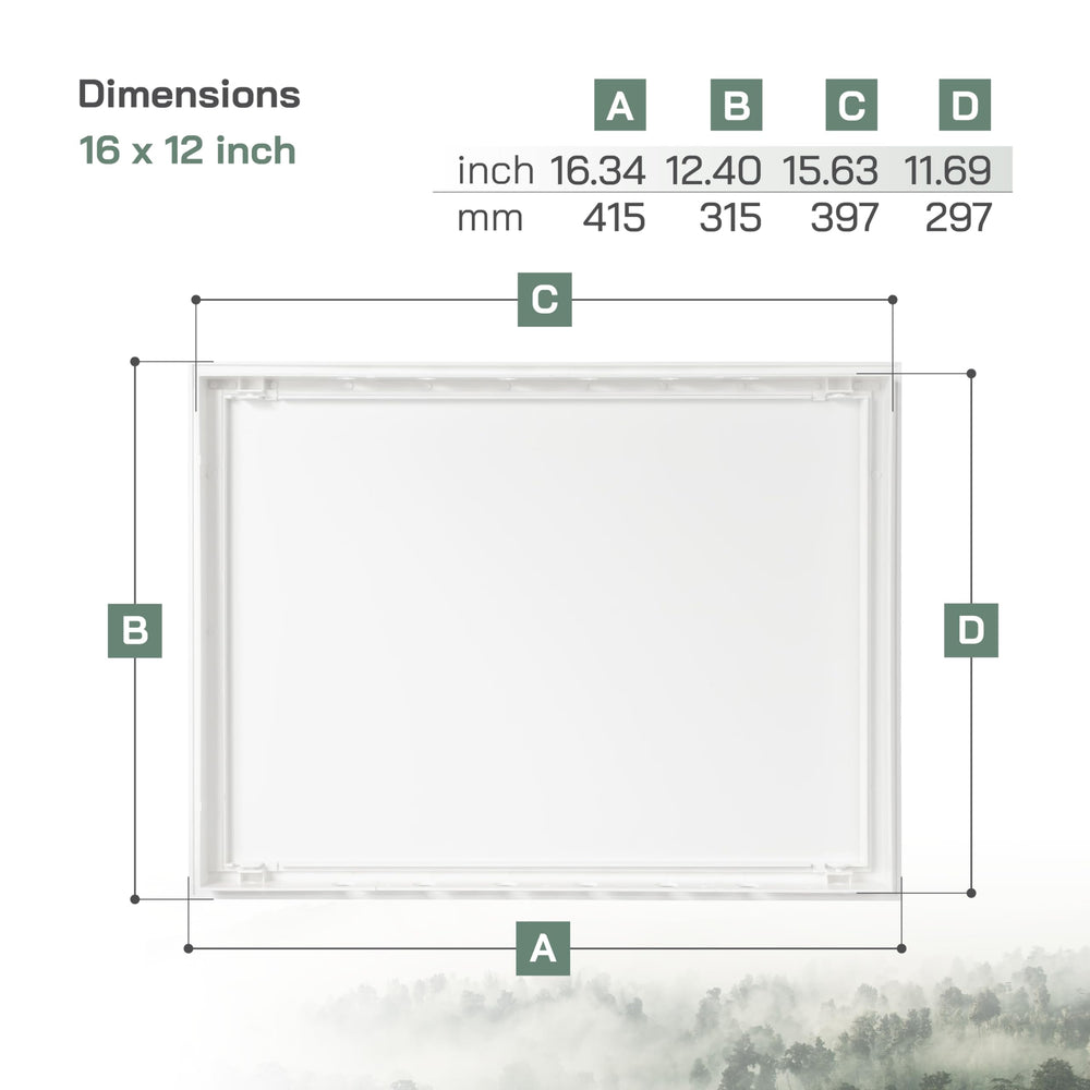 Vent Systems closeup of frame dimensions highlighting precise fit advantage