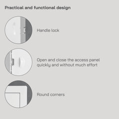 Vent Systems handle close-up illustrating ergonomic grip for easy opening benefit