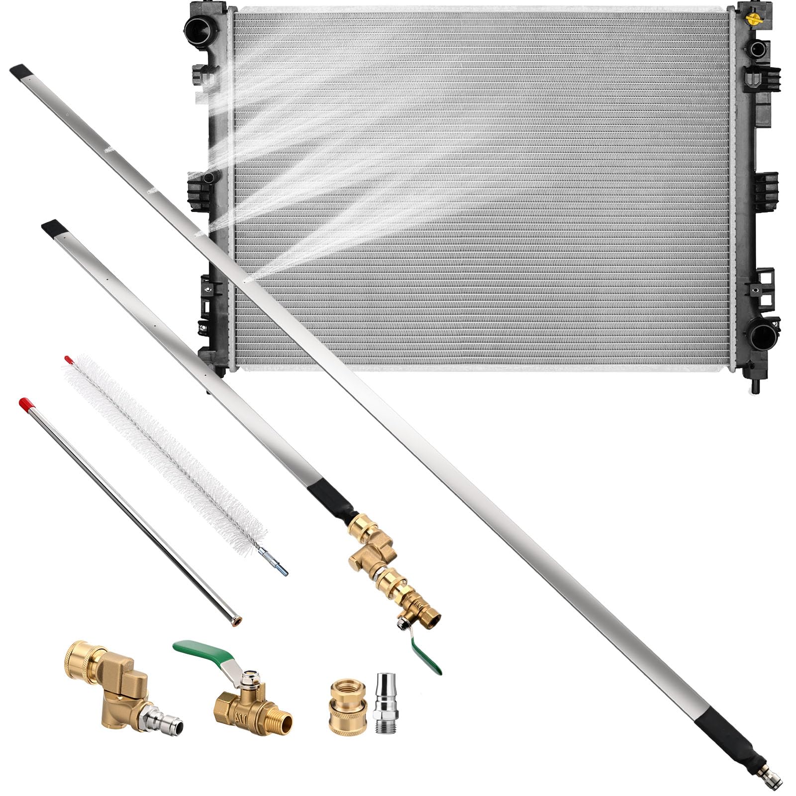 Venussar front view of wand set showing both 47" and 24" wands for versatile cleaning