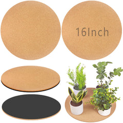Venyat front view of 16-inch cork coaster protecting floor and providing stability