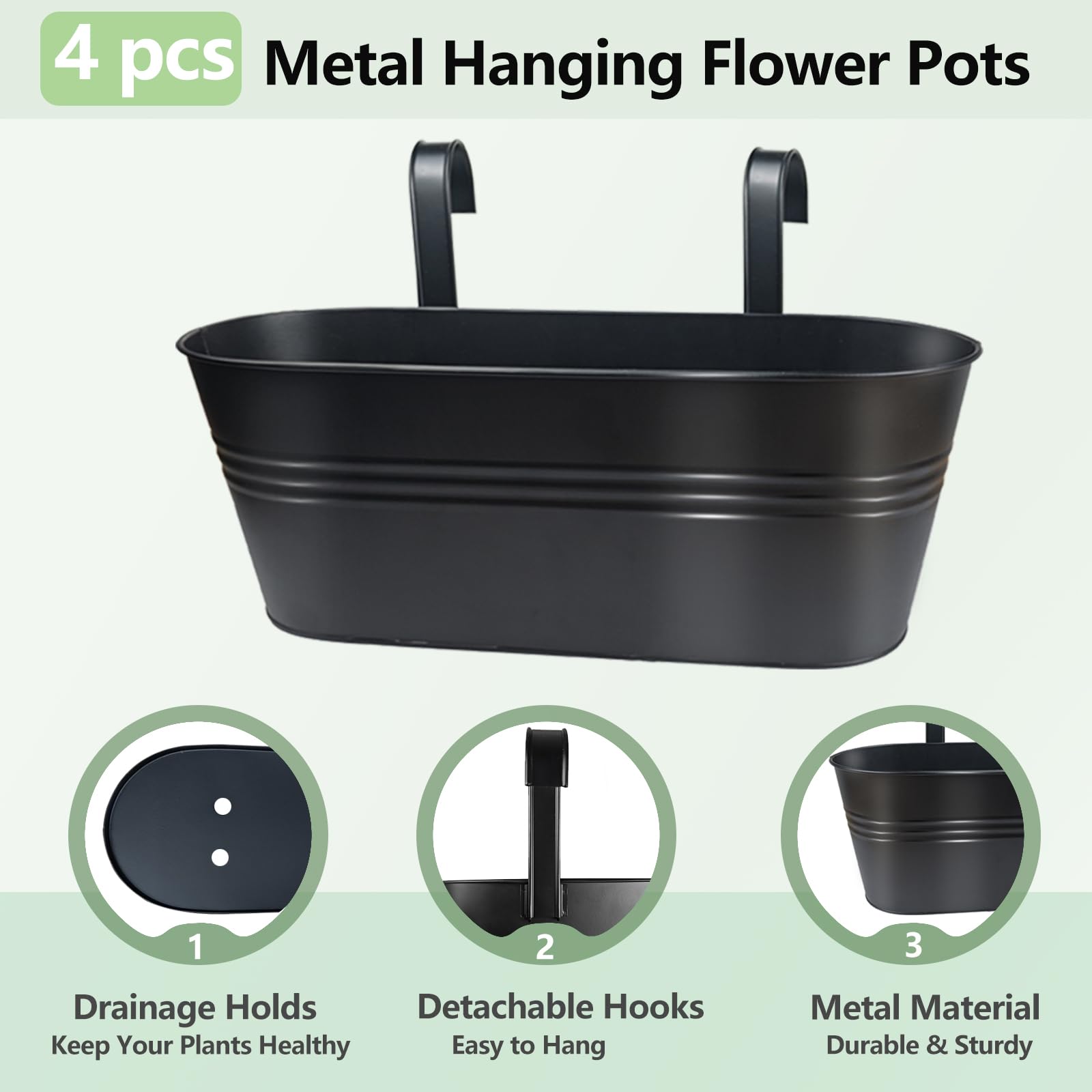 Venyat planter hung on balcony rail with flowers, maximizes outdoor space