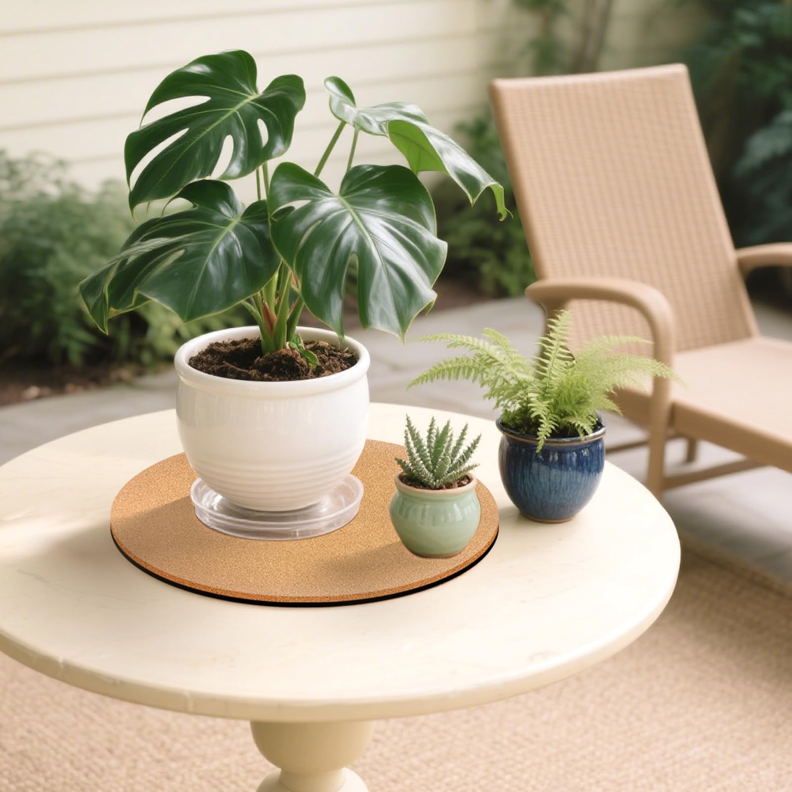 Venyat coaster beside standard pot showing 16-inch size and coverage benefit