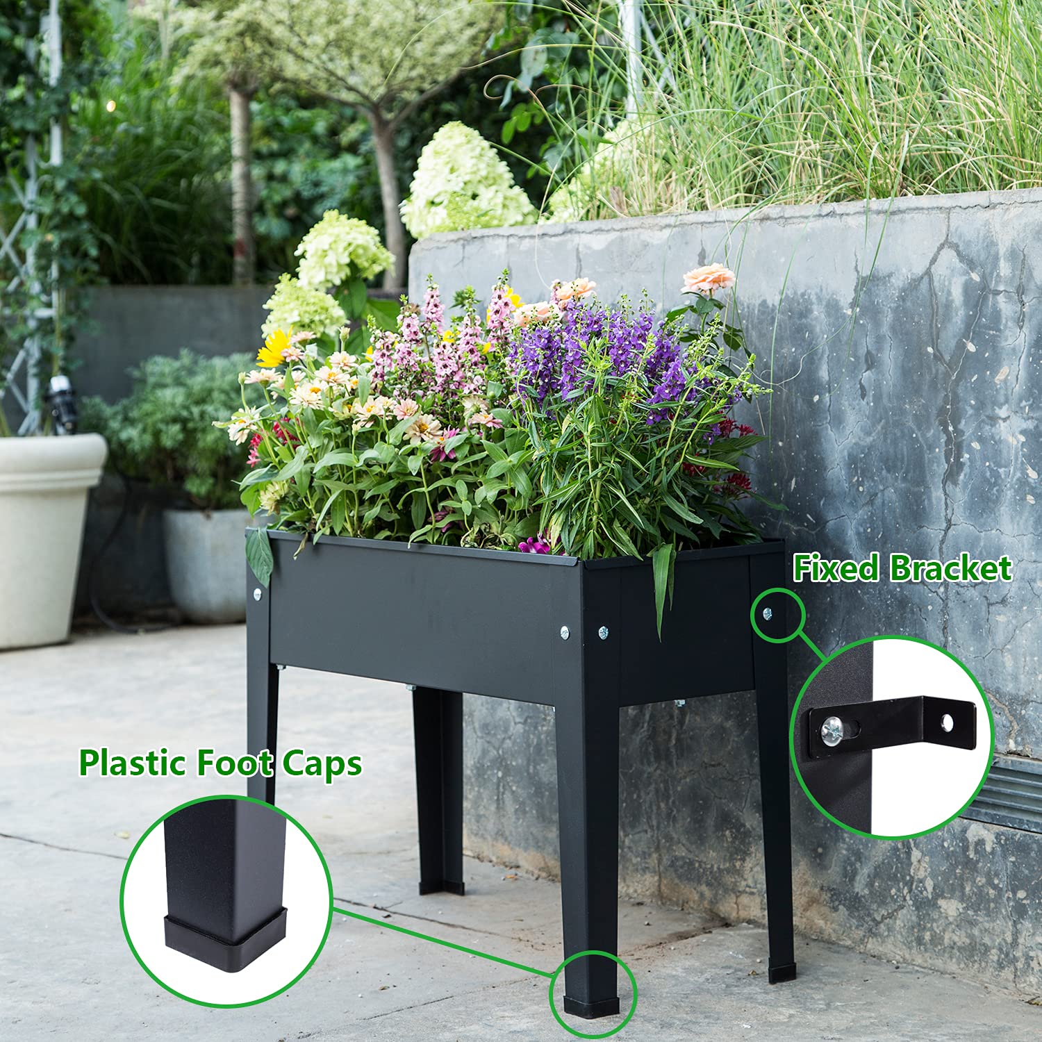 VEOAY frosted black finish texture highlighting anti-rust coating and durable look