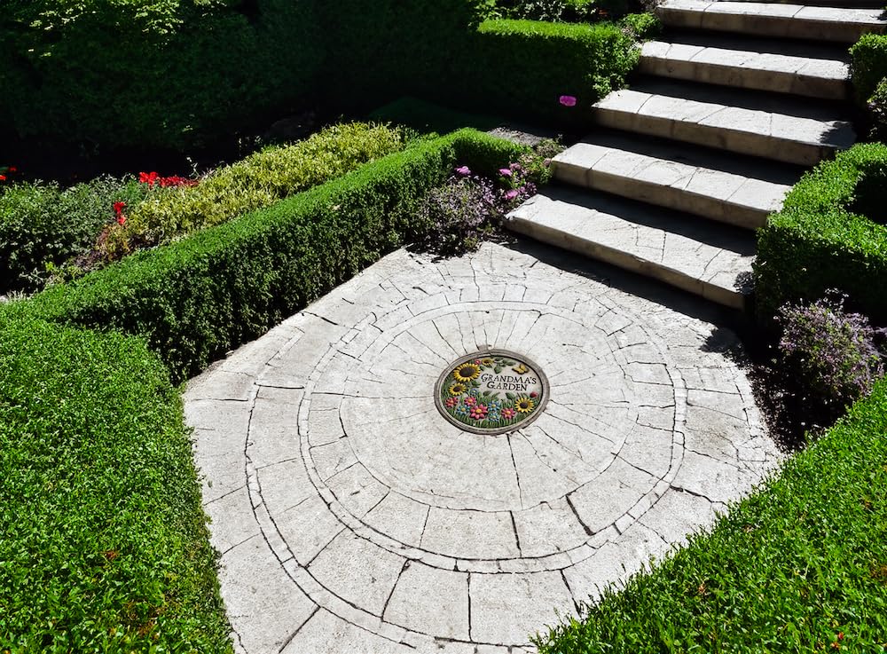 VEOJEIN placed in garden pathway adding cheerful decorative walkway appeal