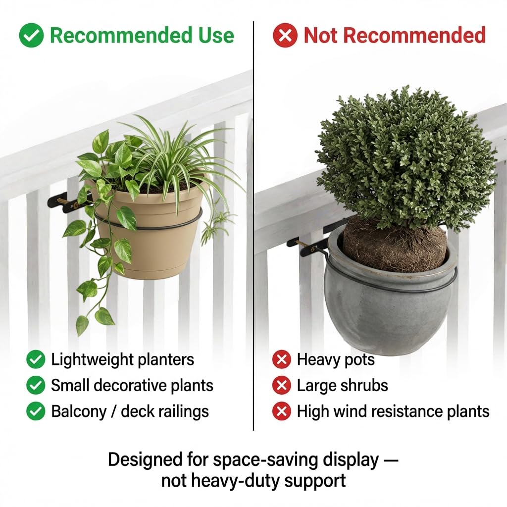 Vercome hanger holding a flowering pot on a balcony showcasing elevated greenery