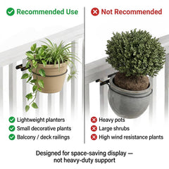 Vercome hanger holding a flowering pot on a balcony showcasing elevated greenery