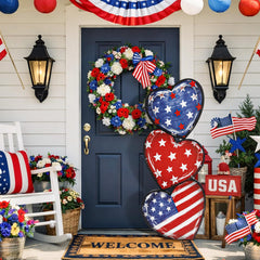 Vercraft front view of painted patriotic heart adding curb appeal