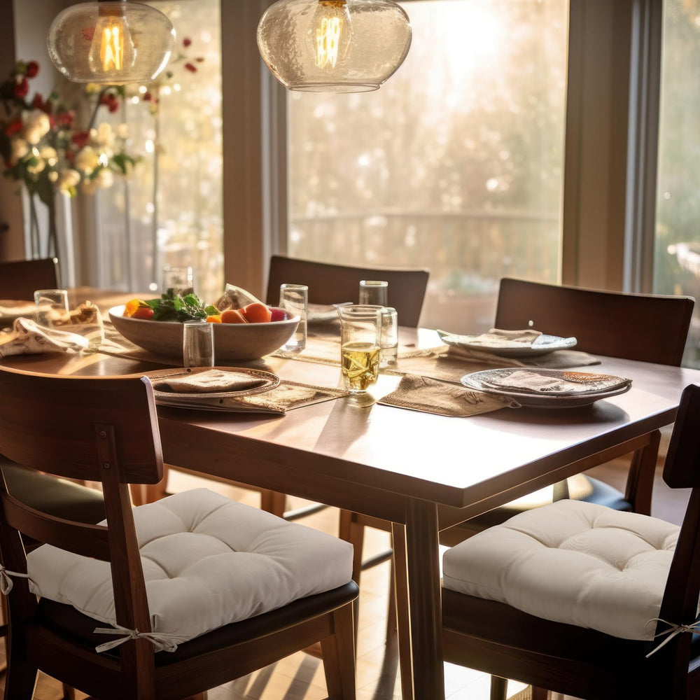 Vercraft cushion placed on dining chair demonstrating immediate seating comfort