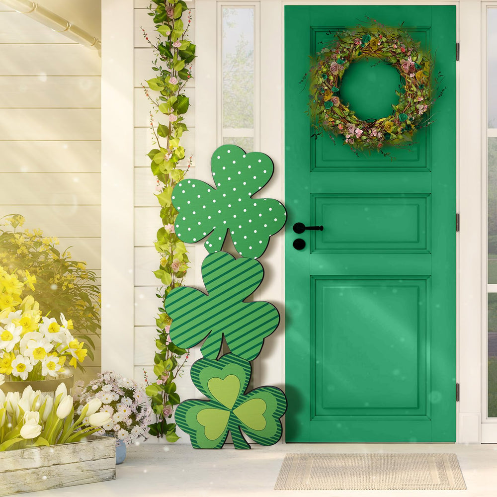 Vercraft shamrock on porch creates festive spring curb appeal