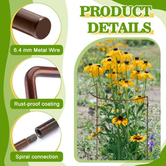 Vercraft stakes installed around flowering plants to prevent flopping