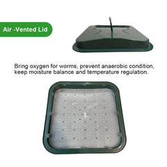 VermiHut integrated liquid collection base detail enabling easy leachate removal