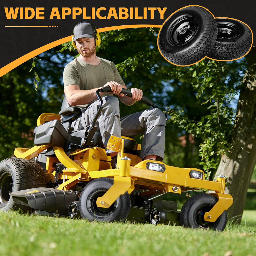 Vershin lifestyle gardener setting showing low-maintenance tires on lawn equipment