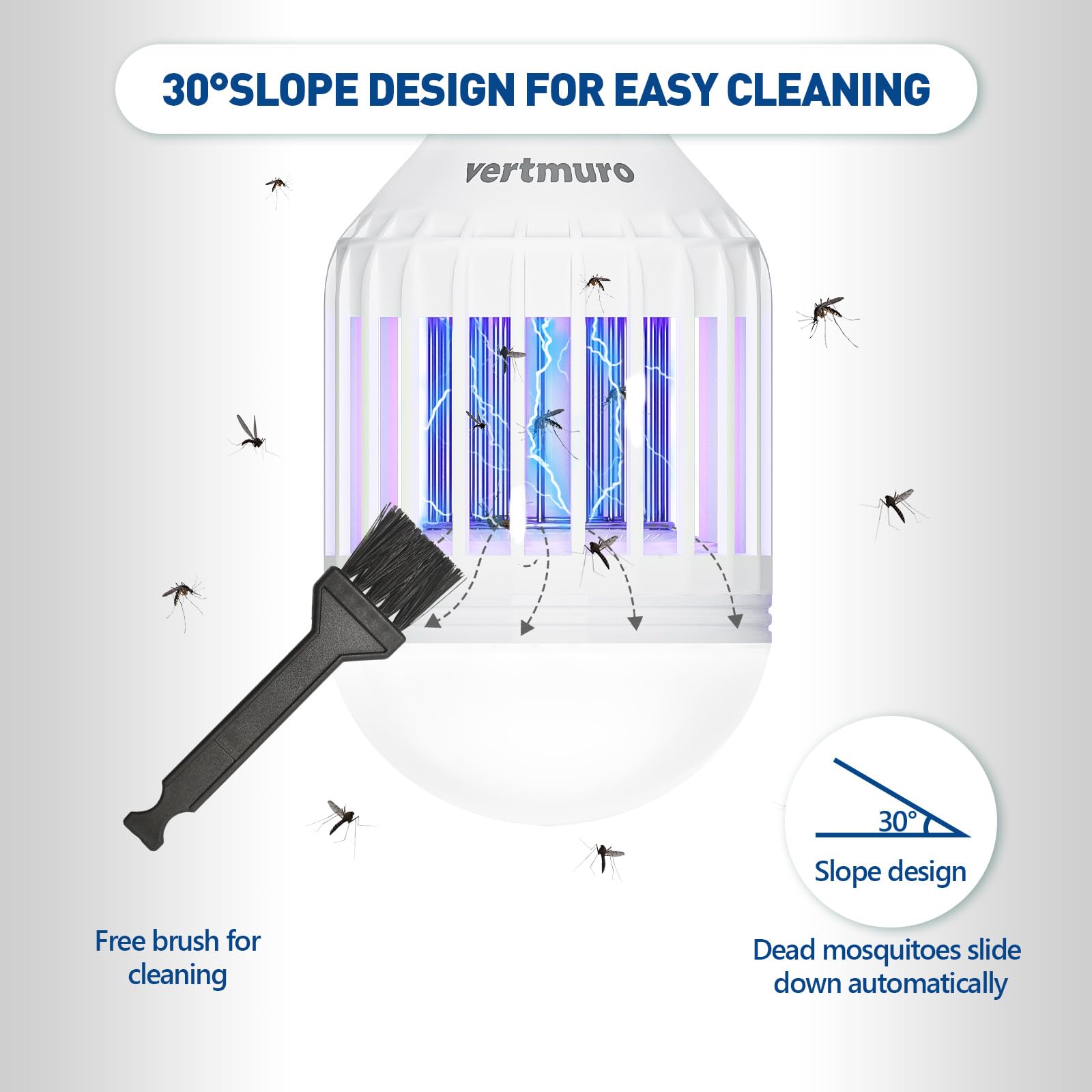 vertmuro inner dust tray and brush for quick debris removal and hygiene