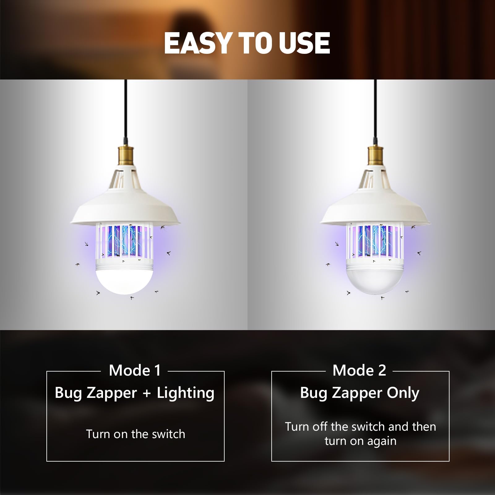 vertmuro blue UV glow in dark room attracting insects and improving control