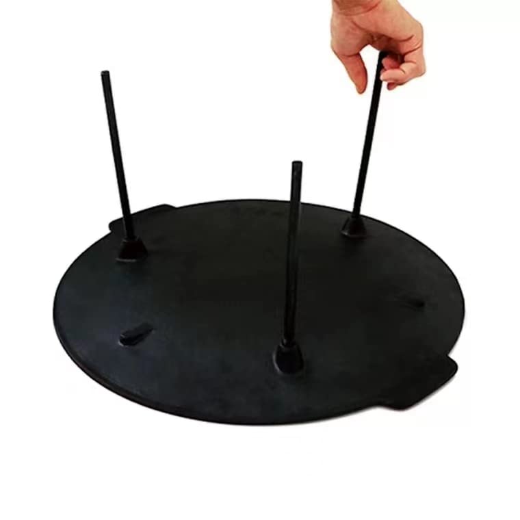 Veryard detachable leg attachment detail showing screw-in legs for stable campfire cooking