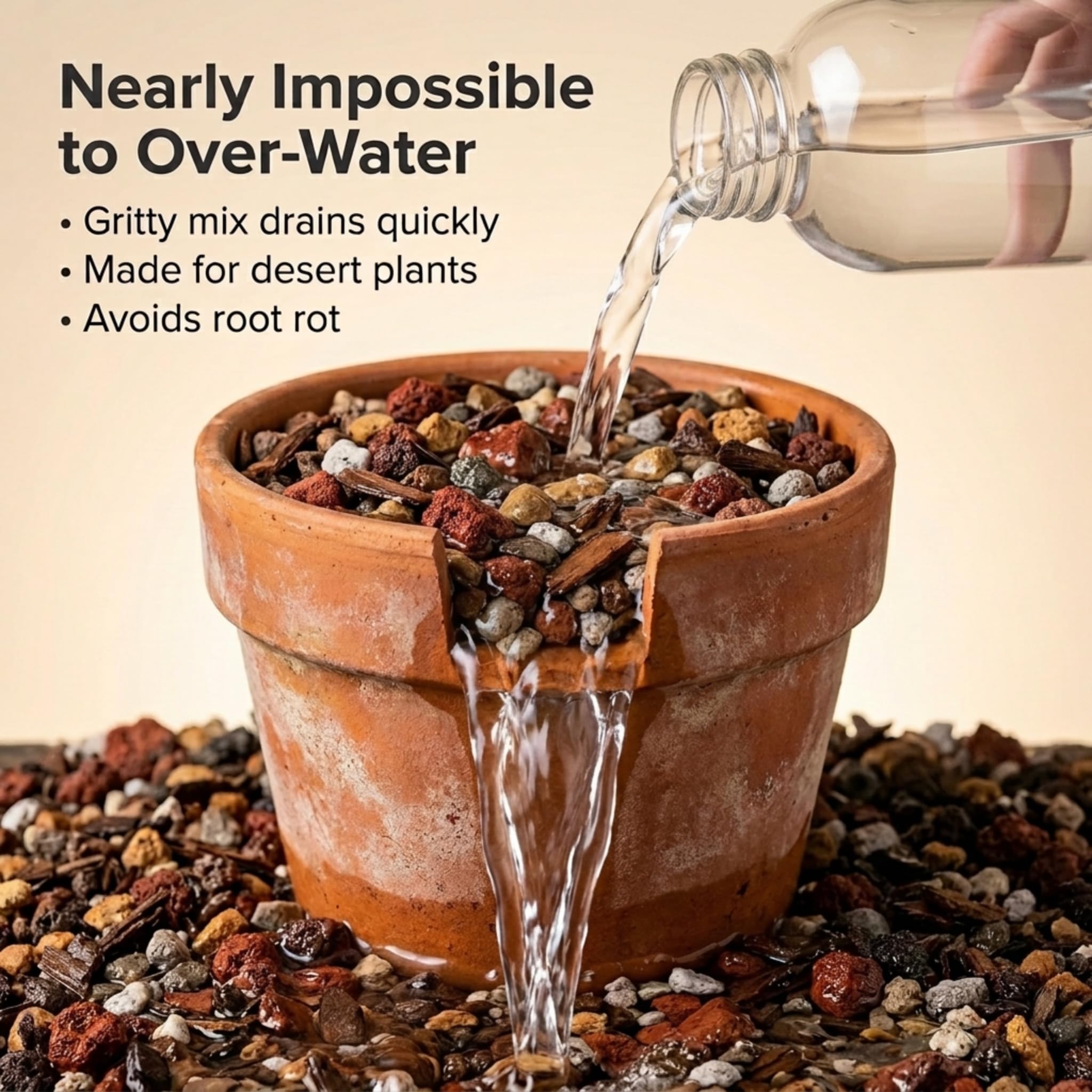 veryplants close-up of gritty mix texture providing superior drainage benefit