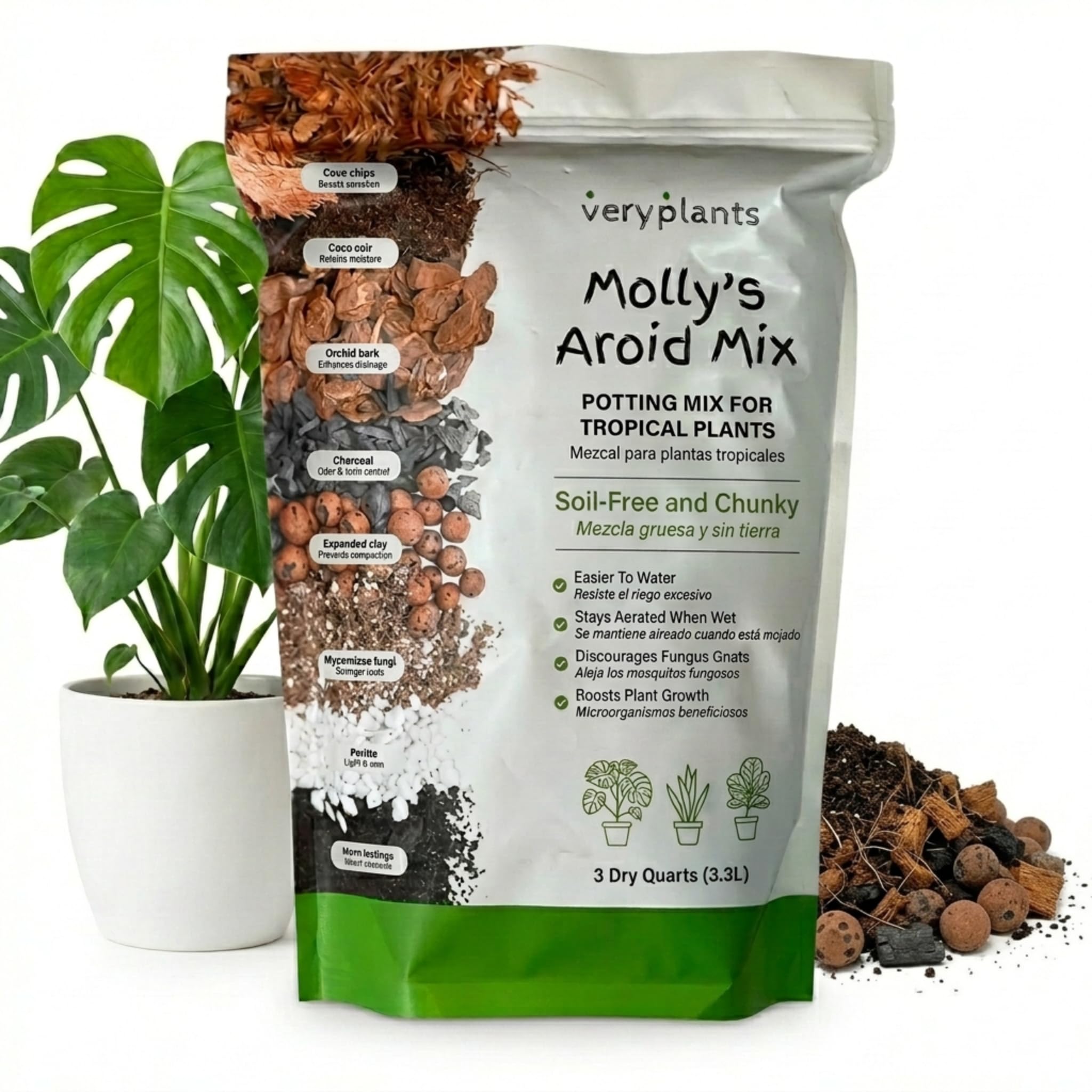 veryplants front packaging showing product and clean storage benefit