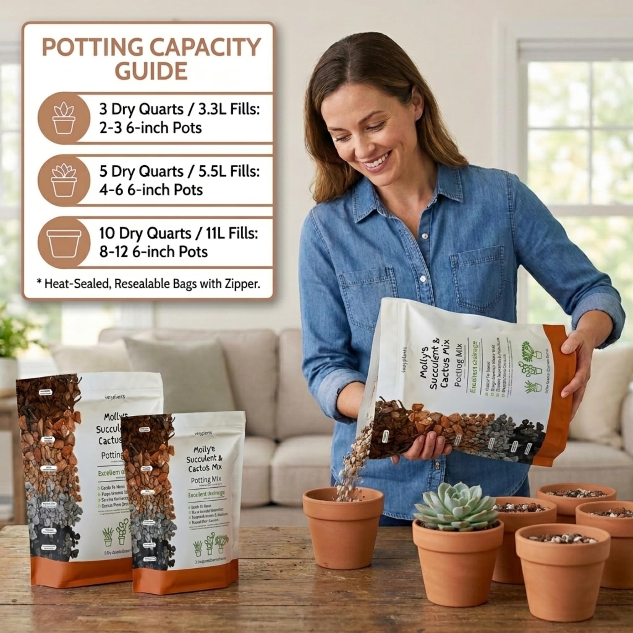 veryplants 5-quart size comparison showing scale for small-batch repotting benefit