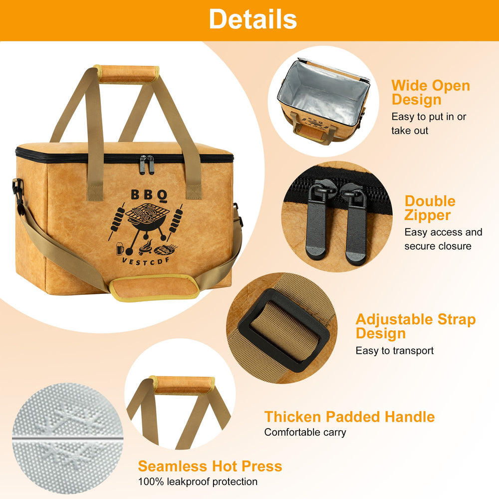 VESTCDF bag open with brisket on board illustrating easy loading benefit