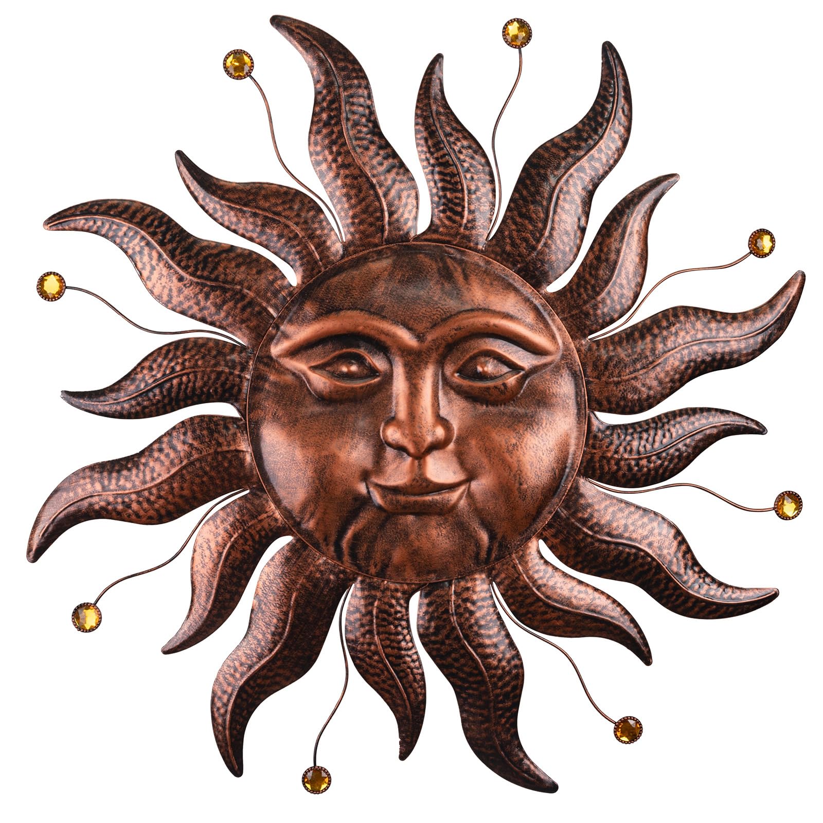 VESTCDF front view sun face showing vintage gold color and visual warmth
